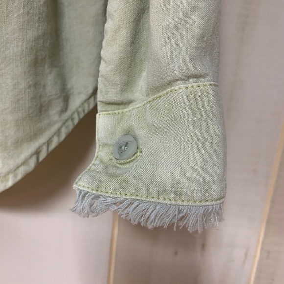 Anthro Cloth & Stone Green Tencel Shirt S - Picture 7 of 7